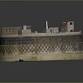 Intricate Circular Fortress Model Featuring Brick Walls And Defensive Buildings