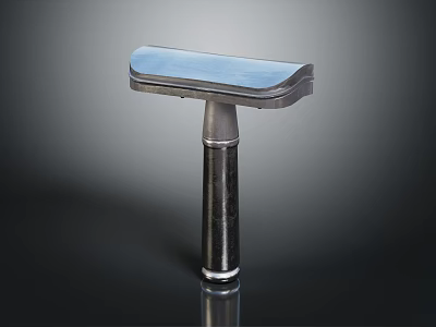 Vintage Manual Razor With Metal Handle And Blue Blade Head Classic Design For Shaving 3d model