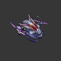 White Fox Game Movie Character With Red Accents Multiple Tails And Purple Pink Bow Flying