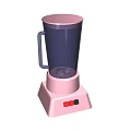 Electric Pink Household Blender With Transparent Cup Handle And Control Buttons