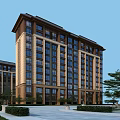 Modern Multi Storey Residential Building With Brown Beige Facade Large Windows And Tree Lined Surroundings