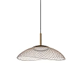 Modern Metallic Hanging Chandelier With Grid Design And Soft Lighting 3d model