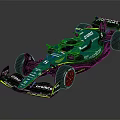 Teal Green Formula 1 Racing Car With Sleek Aerodynamic Design And Sponsor Logos