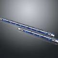 Modern Blue And White Train With Streamlined Design And Multiple Carriages