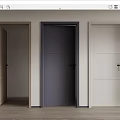 Modern Interior Hinged Doors In Light Wood Dark Gray And White Designs 3d model