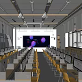 Modern Classroom Computer Language Classroom 3d model