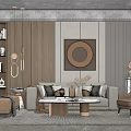 Modern sofa coffee table combination 3d model