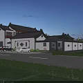 Chinese Style Detached Villa With Courtyard Green Trees And Parking Area