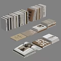 Stylish Stacked Books and Magazines with Open Covers Modern Design Typography and