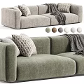 Cozy Two Seater Sofa With Decorative Pillows And Throw Blanket In Various Colors