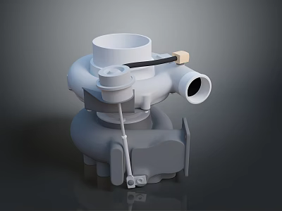 High Performance Turbocharger With White Design And Piping Structure For Automotive Engines 3d model