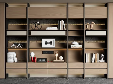 Minimalist Bookcase Light Luxury Solid Wood Bookcase Open Bookcase Decorative Cabinet Storage Bookshelf (ID:ggach825786)