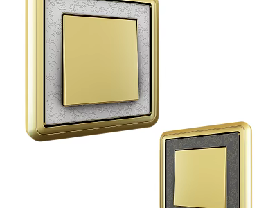 Elegant Golden Switch Panel With Decorative Frame For Modern Home Interior 3d model