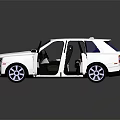 White Luxury Car With Open Doors Sunroof And Elegant Exterior Design
