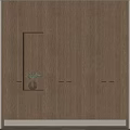 Modern Wooden Entryway Side Cabinet With Open Compartment And Green Plant Minimalist Interior Design