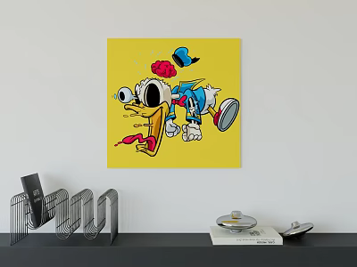 Modern Simple Cute Cartoon Character Boy Room Girl Room Hanging Picture 3d model