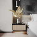 Modern Bedroom Interior Design With Bed Headboard Wall Windows Blinds Rug and Wooden Floors