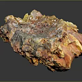 Natural Colorful Stone Specimen With Vibrant Orange Red And Yellow Crystalline Textures
