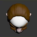 Cartoon Man Head With Brown Hair Mustache And Smiling Expression On Gray Background