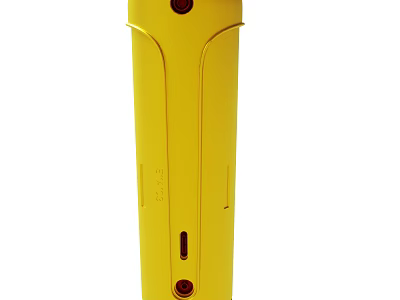 Yellow Compact Handheld Device with Charging Port and Functional Buttons 3d model