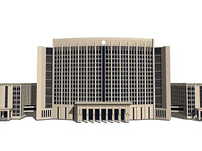 Grand Office Building With Classical Architecture Symmetrical Design And Large Windows 3d model
