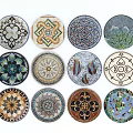 Ornamental Garden Plates Featuring Diverse Floral Geometric And Nature Inspired Patterns