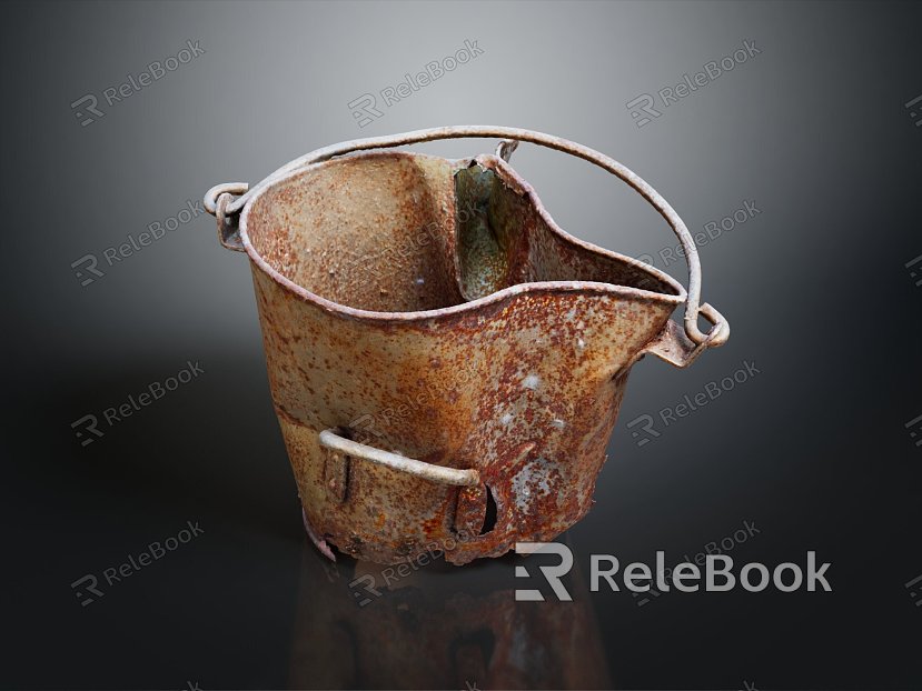 Modern bucket iron bucket mud bucket cement bucket model