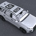 White Hyundai SUV Front View On Asphalt Road