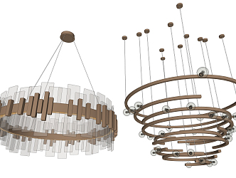 Light Luxury Chandelier Combination 3d model