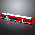 Red And White Modern Swiss Train With SBB CFF FFS Logo And Large Windows