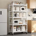 Modern Multilayer Bathroom Cabinet Rack With Toiletries Storage And Metal Shelves
