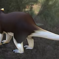Wild Brown White Scaled Reptile Walking In Natural Green Grassland Habitat