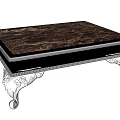 Luxurious Coffee Table With Marble Top And Silver Decorative Legs Ornate Base Design 3d model