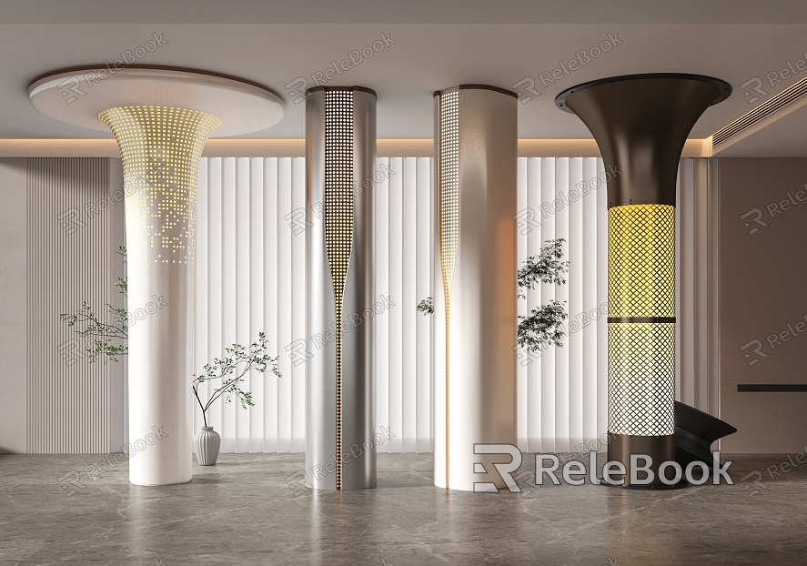 Modern Column Special-shaped Decorative Column Architectural Column model