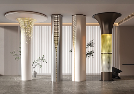 Modern Column Special-shaped Decorative Column Architectural Column 3d model