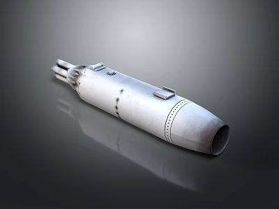 Car Exhaust Pipe With Silver Metallic Finish And Automotive Design Features 3d model