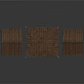 Traditional Thatched Roof Wooden Pavilions With Wooden Pillars And Railings