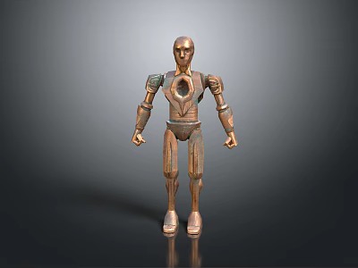 Game Movie Character Robot Featuring Metallic Armor Design And Mechanical Structure Standing Pose 3d model