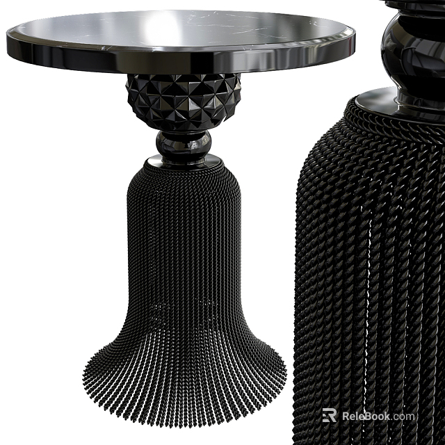 Sleek Modern Round Coffee Table With Black Textured Metal Base And Contemporary Design Features 3d model 