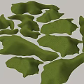 Green Micro Terrain Pieces With Irregular Undulating Shapes And Textured Surface 3d model