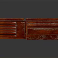 Red Wooden Vintage Shoe Cabinet With Double Sections And Drawers Design