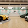 4S Auto Showroom Showcasing Luxury Sports Cars In Modern Spacious Exhibition Hall