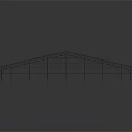 Industrial Metal Frame Structure With Arch Roof And Steel Beams Construction Skeleton