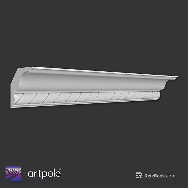 Elegant Decorative Architectural Component With Wavy Pattern Design For Home Interior 3d model 