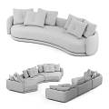 Modern Sofa Set with Corner L Shaped Design and Cushions in Various Colors 3d model