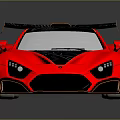 Pink Sports Car With Black Rear Wing And Modern Aerodynamic Body Graphics