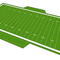 Professional American Football Field With Green Turf White Markings And Goalposts