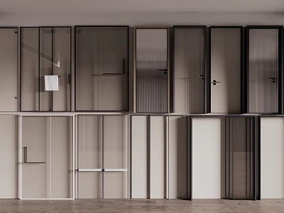 Modern Interior Door And Partition Designs With Various Materials And Styles 3d model