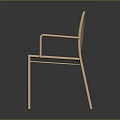 Modern Light Colored Furniture Chair With Woven Back Seat And Armrest Frame