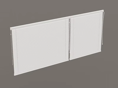 White Vertical Stripe Double Panel Window Blinds Modern Design Home Window Covering 3d model